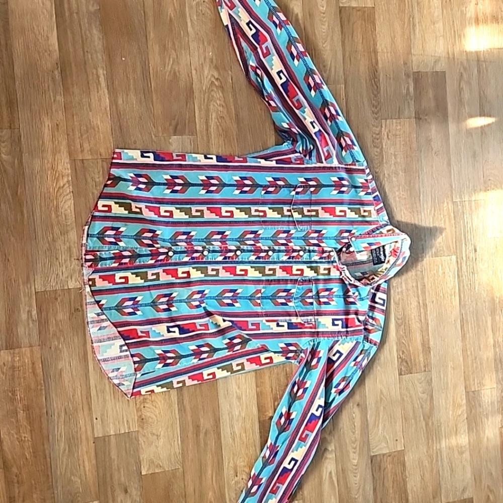 Wrangler Multicolor Aztec Stripe Button-Down Shirt